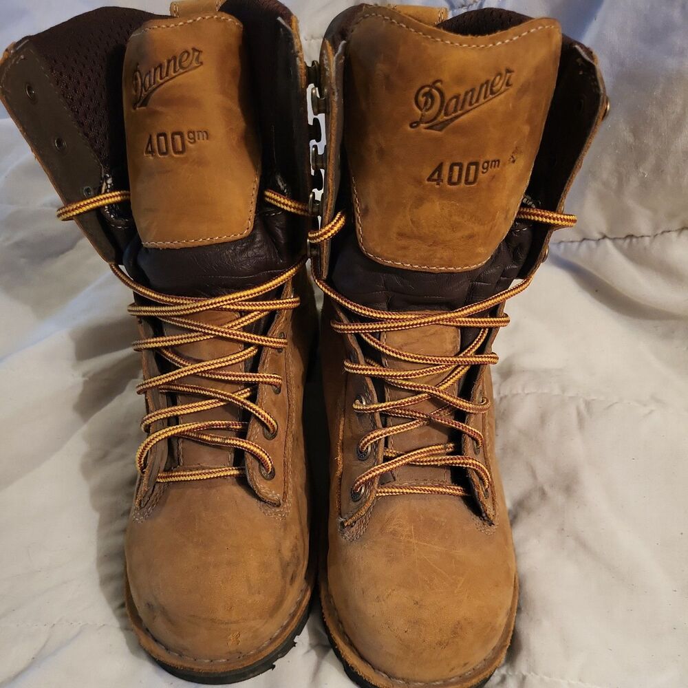 Danner Mens Quarry USA Tan Work Boots Size 7.5 Leather Comp Toe Thinsulate Lined